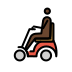 person in motorized wheelchair, dark skin tone